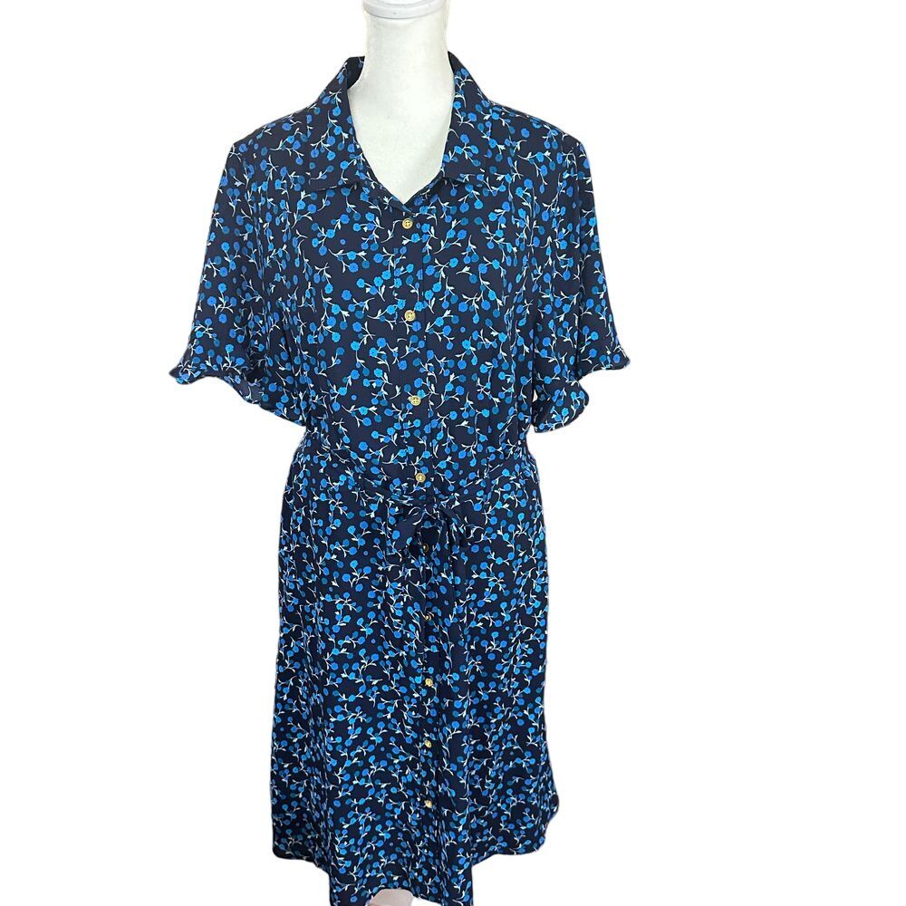 Sharagano Women's Button Down‎ Dress 14 Floral